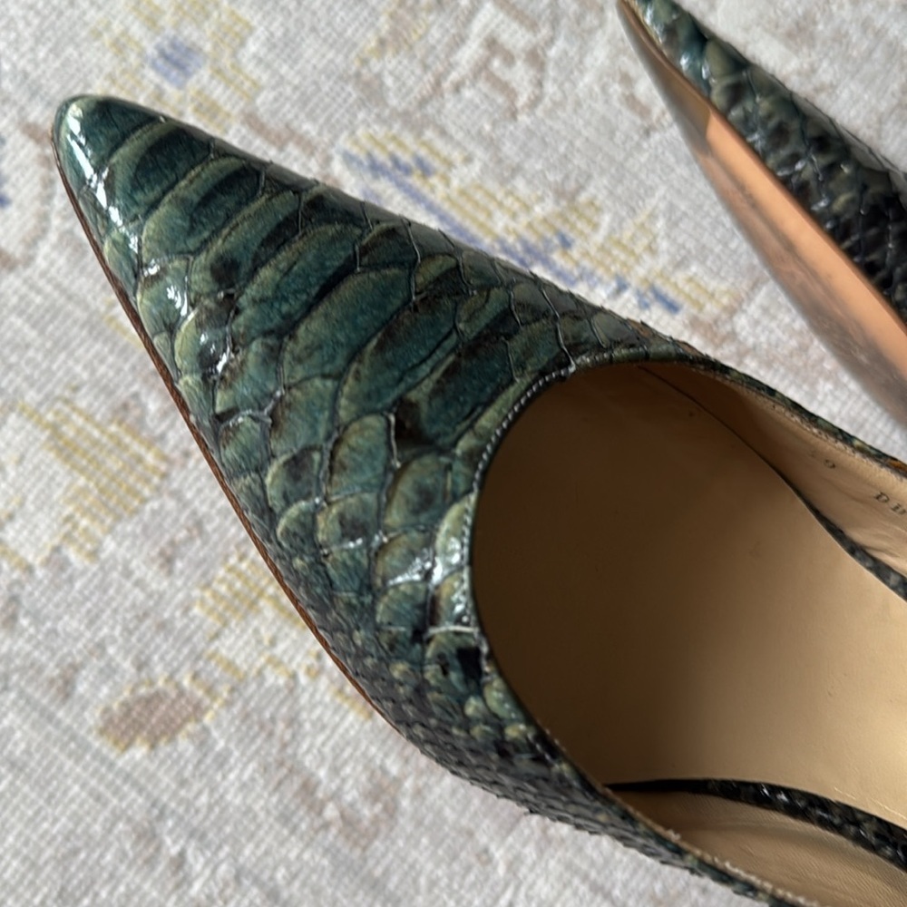 Bruno Magli Slingback Snakeskin Leather Shoes Size 40 - Picture 5 of 10
